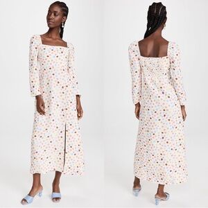 NWT RIXO Hattie Multicolor Polka Cotton Maxi Dress Sz S